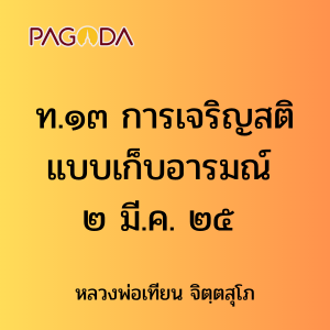 ท.๑๓ การเจริญสติแบบเก็บอารมณ์ ๒ มี.ค. ๒๕ รูปภาพ 1